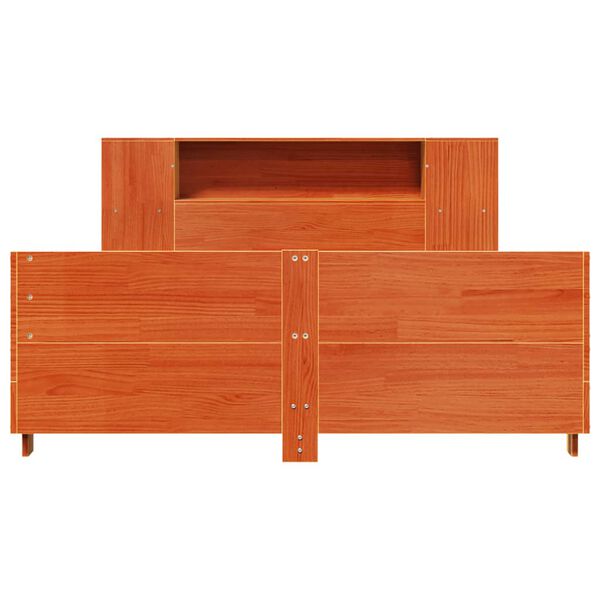 vidaXL Рамка за легло без матрак, восъчнокафяв, 120x190 см, бор масив