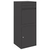 vidaXL Пощенска кутия за пратки с врата Черно 41 x 38 x 103 см Стомана