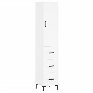 vidaXL Висок шкаф, бял, 34,5x34x180 см, инженерно дърво