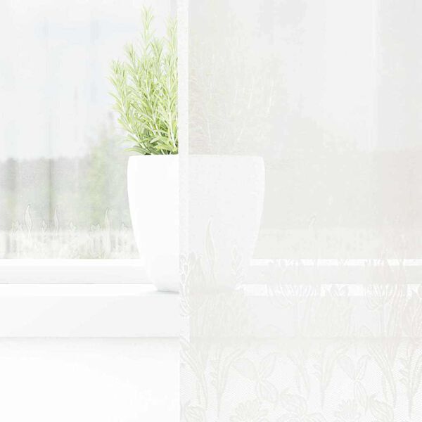 vidaXL Перде от дантела С завеси Флорален Бяло 180 x 150 см Полиестер