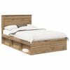 vidaXL Рамка за легло Дъб Артизан 120 x 200 cm Солидно борово дърво