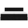 vidaXL Османска легло с матраци, черно, 160x200 см, кадифе