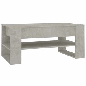 vidaXL Маса за кафе, бетонно сива, 102x55x45 см, инженерно дърво