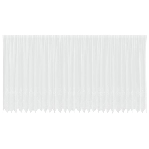 vidaXL Перде от дантела С завеси Флорален Бяло 245 x 750 см Полиестер