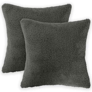 vidaXL Калъфка за възглавница 2 pcs HEERLEN Тъмносиво 30 x 30 cm Букле