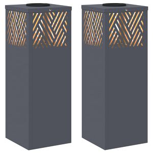 vidaXL Соларна LED светлина за пътека 2 pcs Антрацит