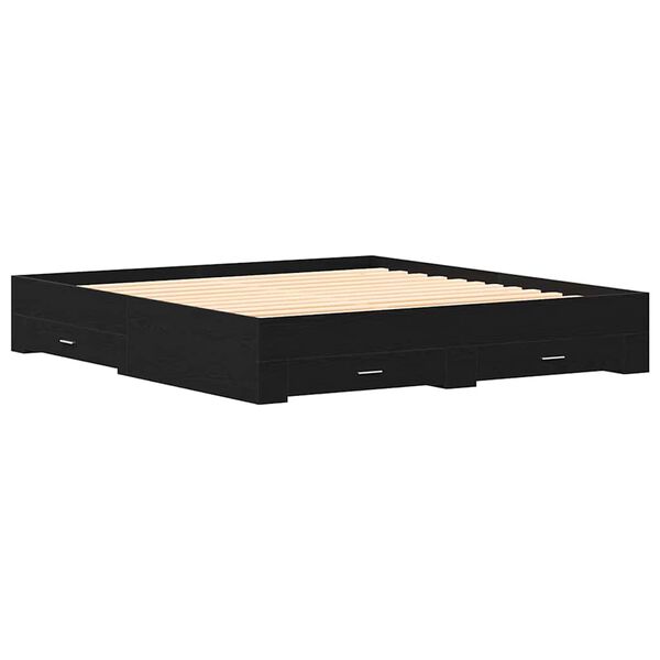 vidaXL Рамка за легло Черния дъб 180 x 200 cm Инженерно дърво