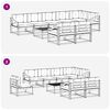 vidaXL Комплект дивани за открито 9 pcs Натурален и Крема