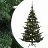 vidaXL Изкуствена коледна елха с топки 120 см 150 LED светодиода