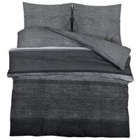 vidaXL Комплект спално бельо, тъмносив, 135x200 см, памук