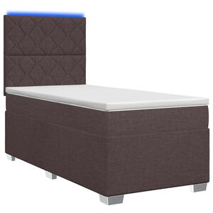vidaXL Континентално легло с матрак Тъмен кафяв 80 x 200 cm Текстил