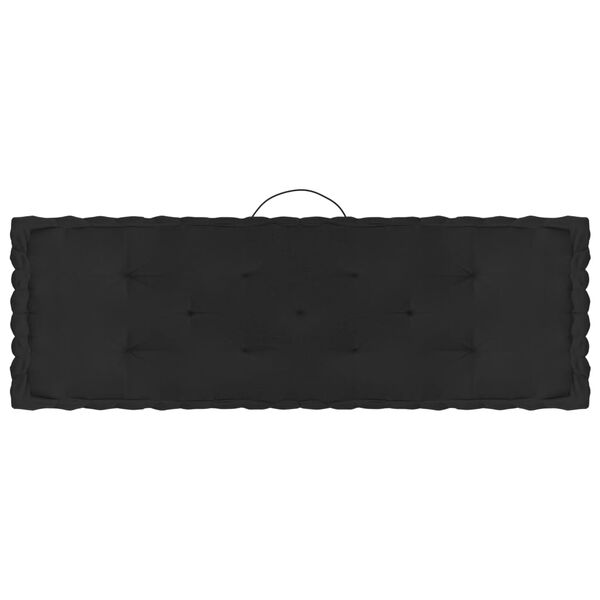 vidaXL Палетни възглавници за под, 5 бр, черни, памук