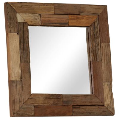 vidaXL Огледало, регенерирано дърво масив, 50x50 см