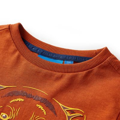Детска тениска с дълъг ръкав, светлоръждиво, 92