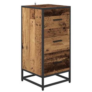 vidaXL Служебен шкаф Старо дърво 35.5 x 35 x 76 см