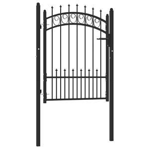 vidaXL Оградна порта EMMEN с шипове, стомана, 104x109,5 см, черна