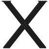 vidaXL Крака за трапезна маса, X-образни, 2 бр., черни, 80 x (72-73) см, стомана