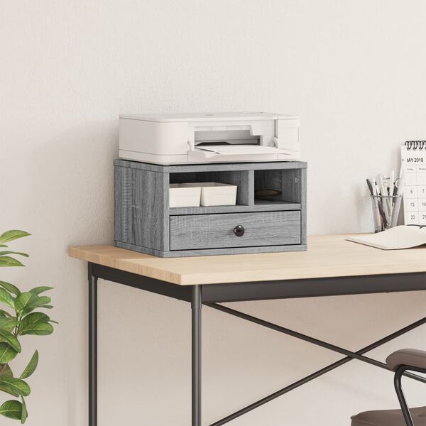 vidaXL Стойка за принтер, сив сонома, 40x32x22,5 см, инженерно дърво