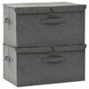 vidaXL Кутии за съхранение, 2 бр, текстил, 50x30x25 см, антрацит