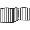 vidaXL Сгъваема преграда за кучета 3 панела черна 150 см топола
