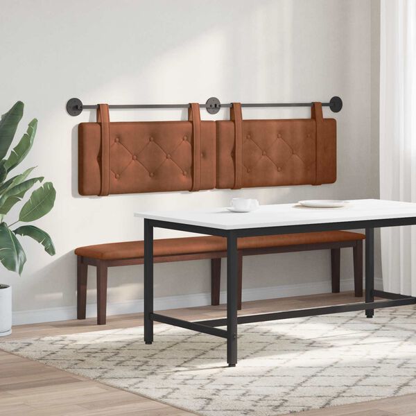 vidaXL Висяща табла Кафяво 190 x 55 x 5 см Антично PU