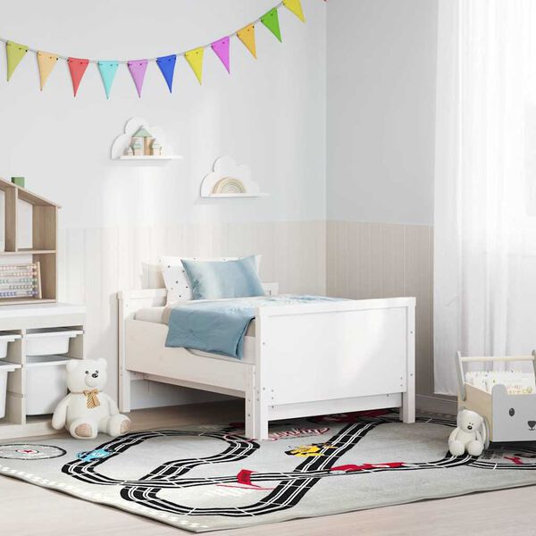 vidaXL Рамка за легло с таблото Бяло 80 x 200 cm Инженерно дърво