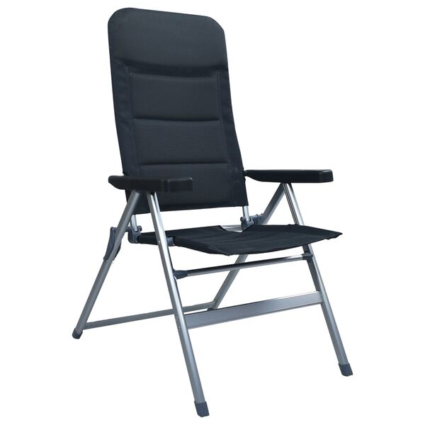 vidaXL Регулируеми градински столове, 2 бр, алуминий, черни