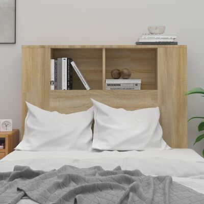 vidaXL Табла за легло тип шкаф, дъб сонома, 100x18,5x104,5 см