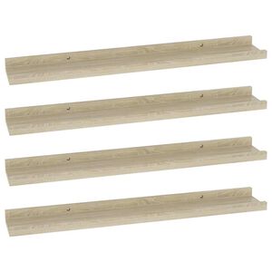 vidaXL Стенни рафтове, 4 бр, сонома дъб, 60x9x3 см