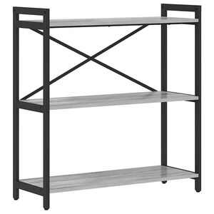 vidaXL Рафт за книги 80 x 30 x 85 cm Инженерна дървесина Сив сонома