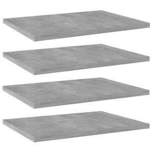vidaXL Рафтове, 4 бр, бетонно сиви, 40x30x1,5 см, инженерно дърво