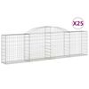 vidaXL Габионни кошници арка 25 бр 300x30x80/100 см поцинковано желязо