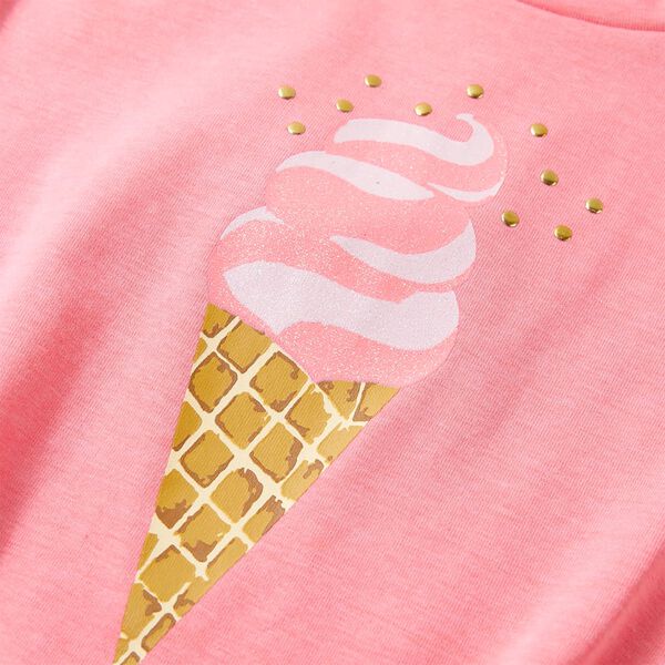 Детска тениска, флуоресцентно розова, 140