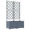 vidaXL Градинска саксия 2 бр. Светлосиво 80 x 40 x 143 см ПП