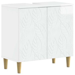 vidaXL Шкаф за мивка в баня DELFT Бял гланц 59,5 x 31,5 x 59 см