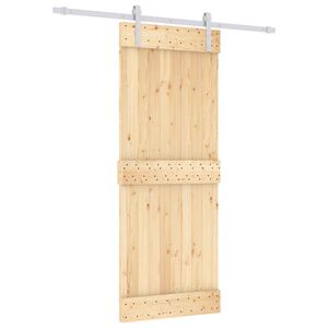 vidaXL Преплъзваща се врата 80 x 210 cm Естествено и бяло