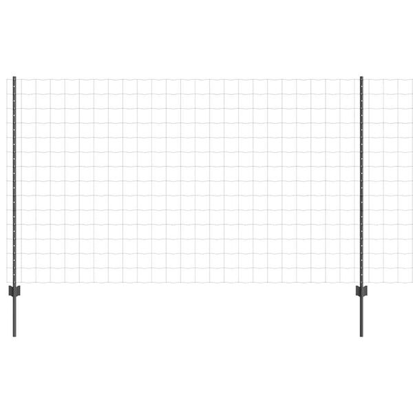 vidaXL Ограда с пост Сив 1,4 x 10 m Стомана и PVC