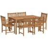 vidaXL Градински комплект за хранене, 7 части, 150x90 см, масивно тиково дърво