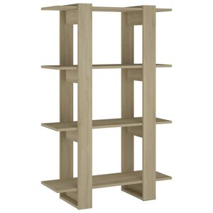 vidaXL Библиотека/разделител за стая, дъб сонома, 80x30x123,5 см