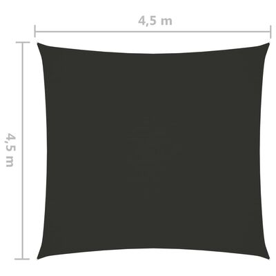 vidaXL Платно-сенник, Оксфорд текстил, квадратно, 4,5x4,5 м, антрацит