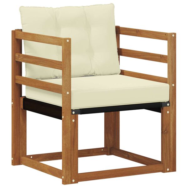 vidaXL Комплект дивани за открито Солидно акациево дърво и текстилена