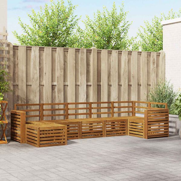 vidaXL Комплекти дивани 7 pcs Естествен Солидно акациево дърво