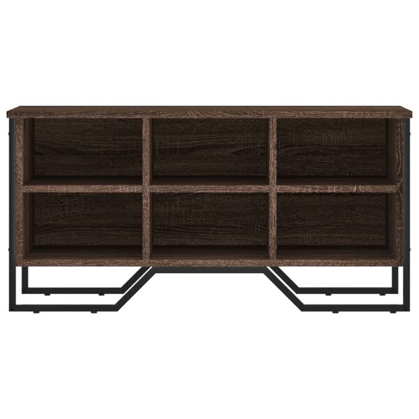 vidaXL Шкаф за обувки, кафяв дъб, 90x38x45,5 см, инженерно дърво
