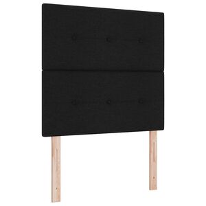 vidaXL LED кутия за пружини с легло Черно 100 x 200 cm текстил