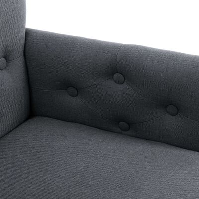 vidaXL Трапезен стол с подлакътници, сив, текстил