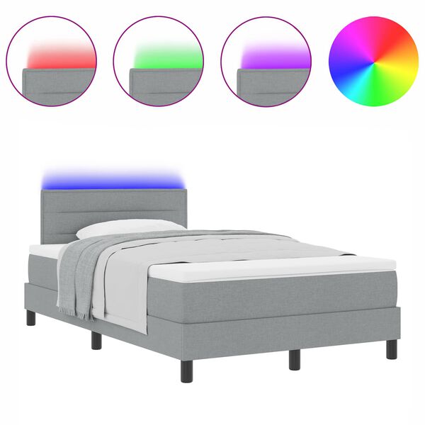 vidaXL Легло с пружинирана основа Светлосиво 120 x 200 cm текстил