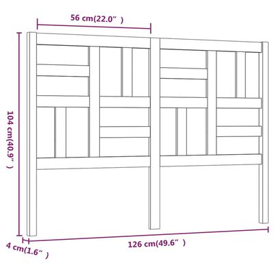 vidaXL Горна табла за легло, меденокафява, 126x4x104 см, бор масив
