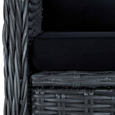 vidaXL Градински столове с възглавници, 2 бр, полиратан, тъмносиви