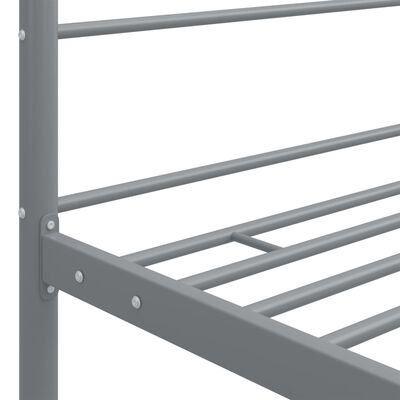 vidaXL Рамка за легло с балдахин, сива, метал, 100x200 cм