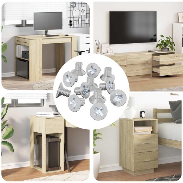 vidaXL Калетни винтове 12 pcs Сребрист M4 x 6 мм Желязо